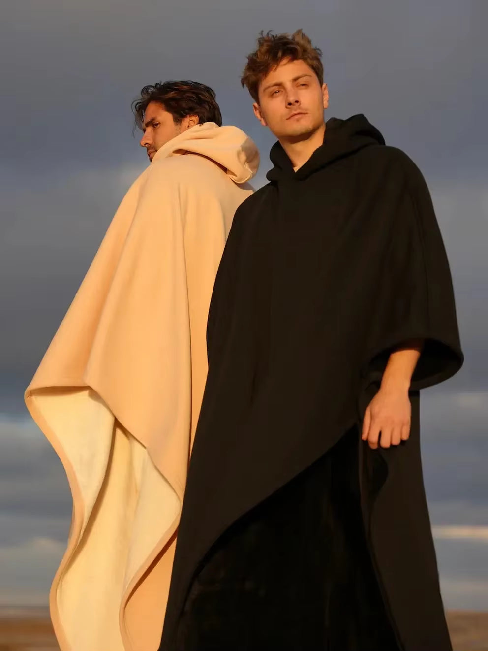 Eden Hoodie Trendy Cloak Robe Hoodie Man Women Sweatshirt Casual Loose Solid Color with Hat Comfy Walking Cape Cloak with Mantle